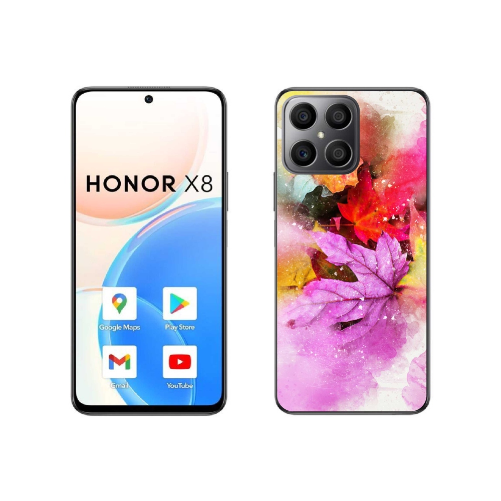 Zselés borítás mmCase a Honor X8 4G-hez - színes levelek