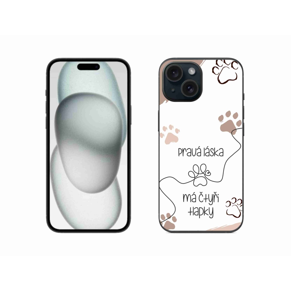 Gél borítás mmCase iPhone 15 készülékhez - kutyamotívum 1 fehér háttér