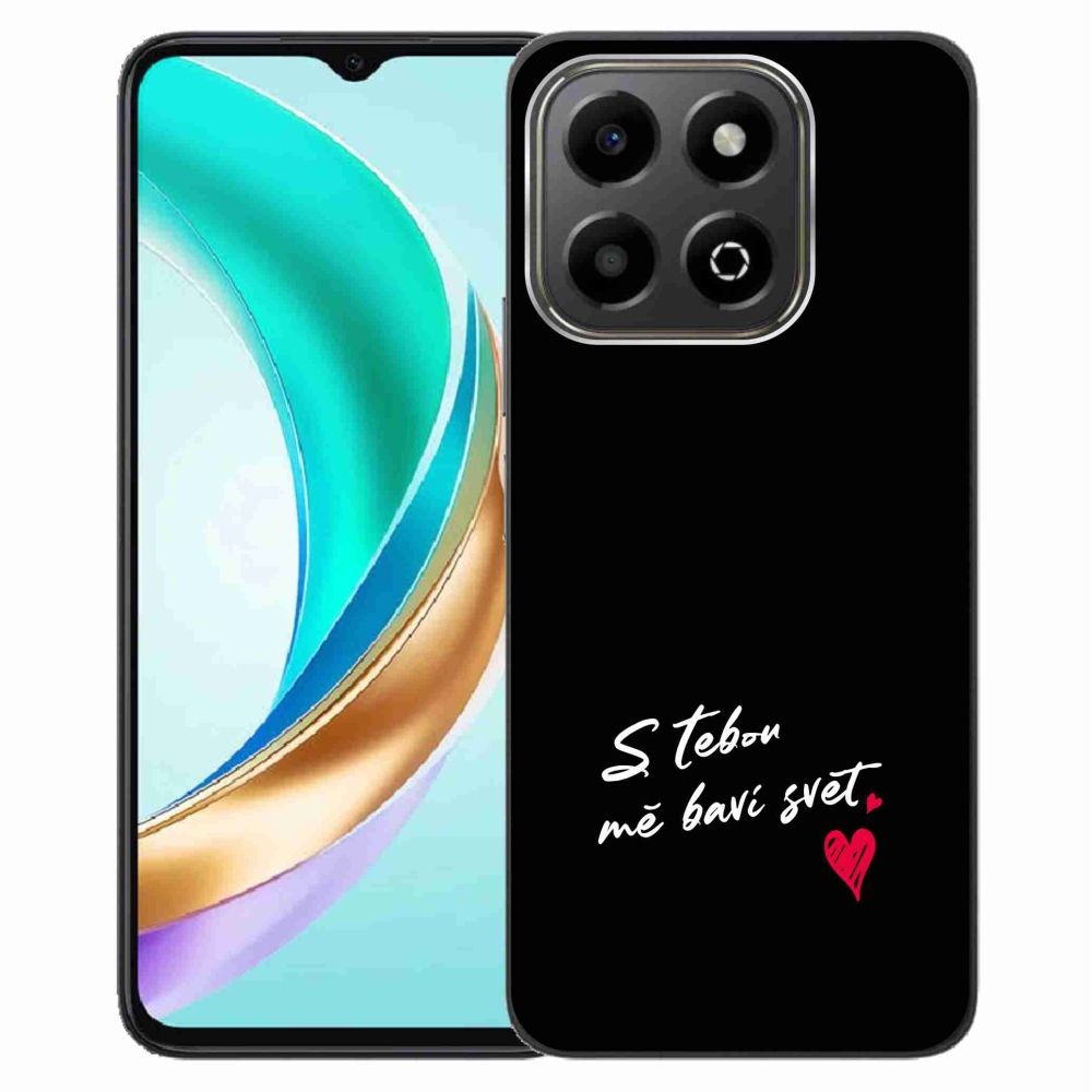 Gél borító mmCase a Honor X6b készülékhez - szerelmes szöveg 1 fekete háttér