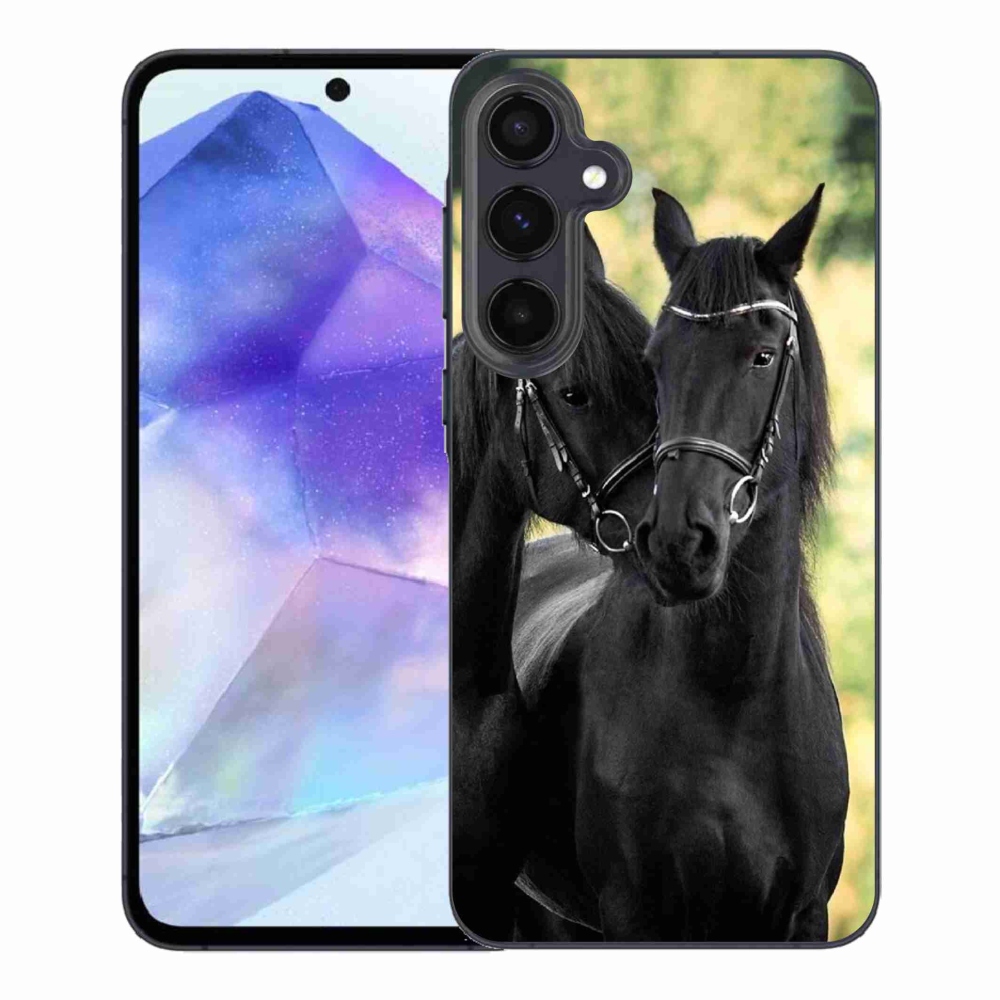 Zselés borítás mmCase Samsung Galaxy A55 5G - két fekete ló