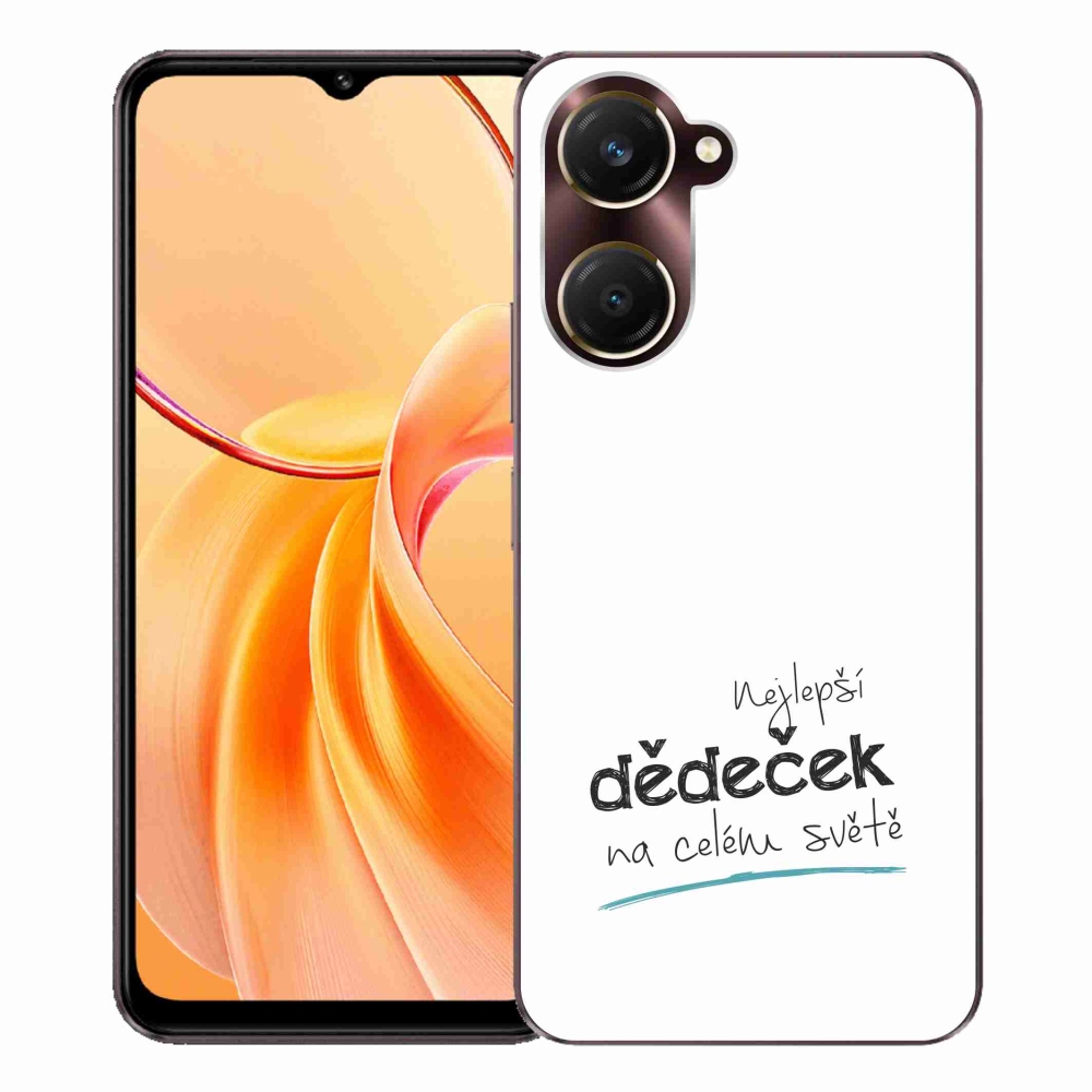 Gél borító mmCase a Vivo Y28s 5G-n - a legjobb nagypapa 3 fehér háttérrel