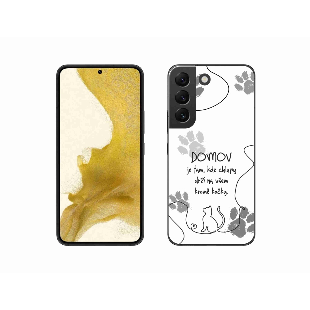 Gél borító mmCase Samsung Galaxy S22 5G - macska motívum fehér háttérrel