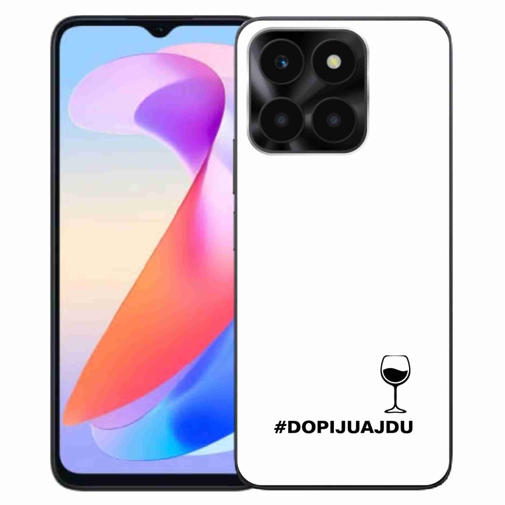 Gél borítás mmCase a Honor X6a készülékhez - bor motívum fehér háttérrel