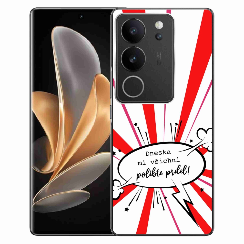 Gél borító mmCase a Vivo V29 5G-hez - vicces szöveg 15 fehér háttérrel