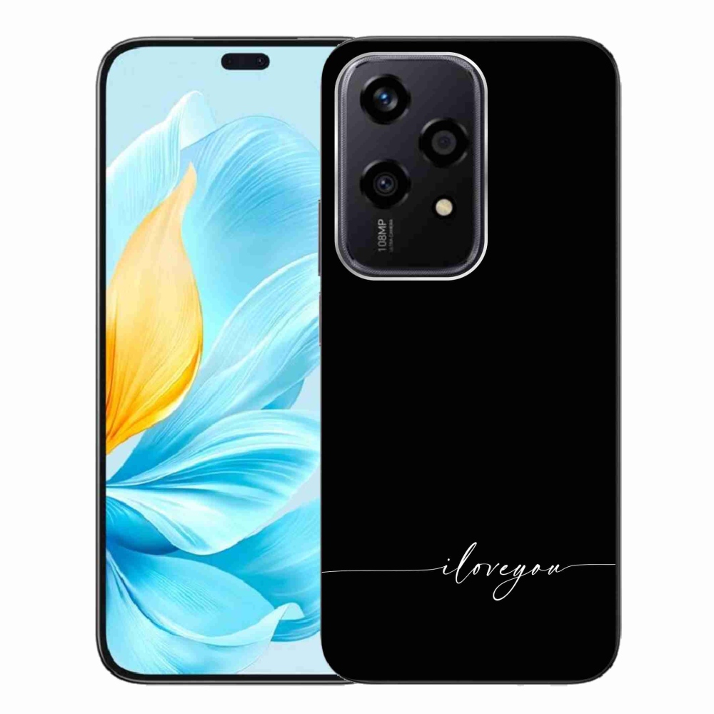 Gél borító mmCase a Honor 200 Lite 5G számára - Szeretlek fekete háttérrel
