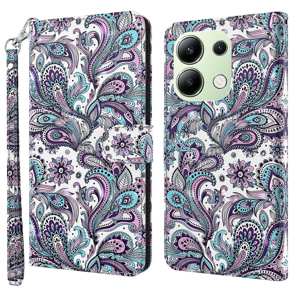 Nyomtatott könyv tok Xiaomi Redmi Note 13-hoz - kasmír minta