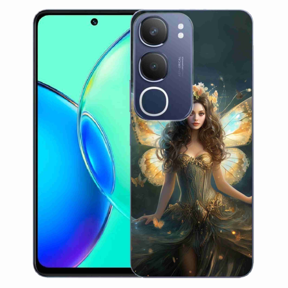 Gél borító mmCase a Vivo Y19s készülékhez - pillangó nő