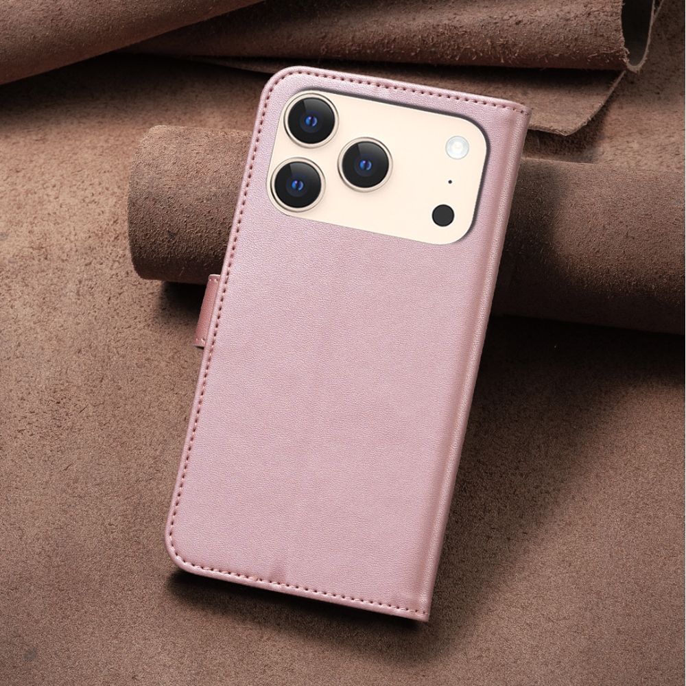 Clover könyv tok iPhone 17 Pro Max készülékhez - rózsaarany