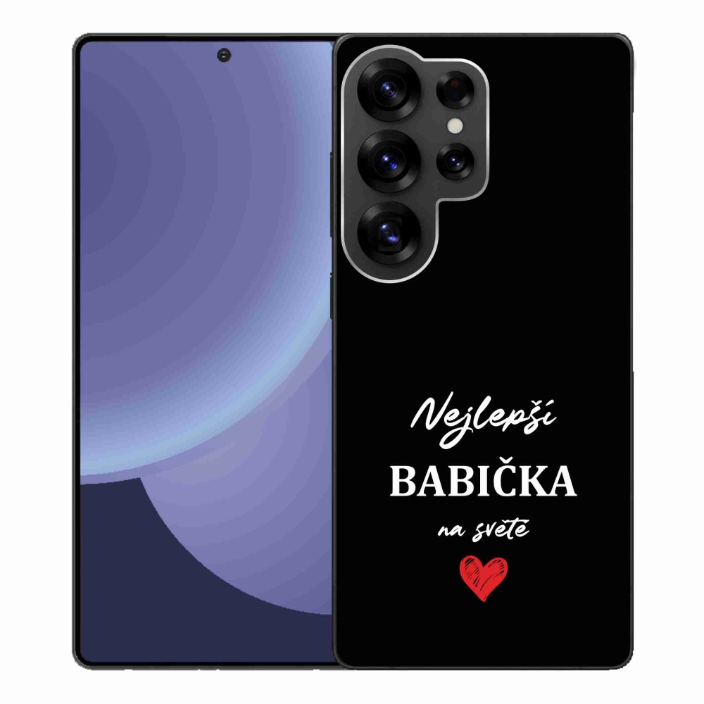 Gél borítás mmCase Samsung Galaxy S25 Ultra - Best Grandma 1 fekete háttérrel