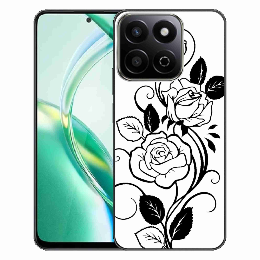 Zselés borítás mmCase a Honor 200 Smart 5G készülékhez - fekete és fehér rózsa