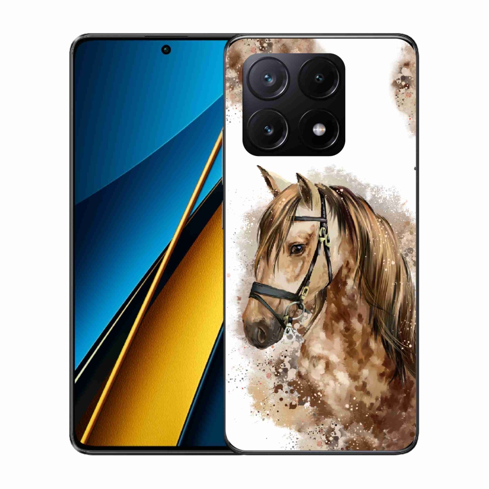 Gél borítás mmCase a Xiaomi Poco X6 Pro 5G számára - barna rajzfilm ló