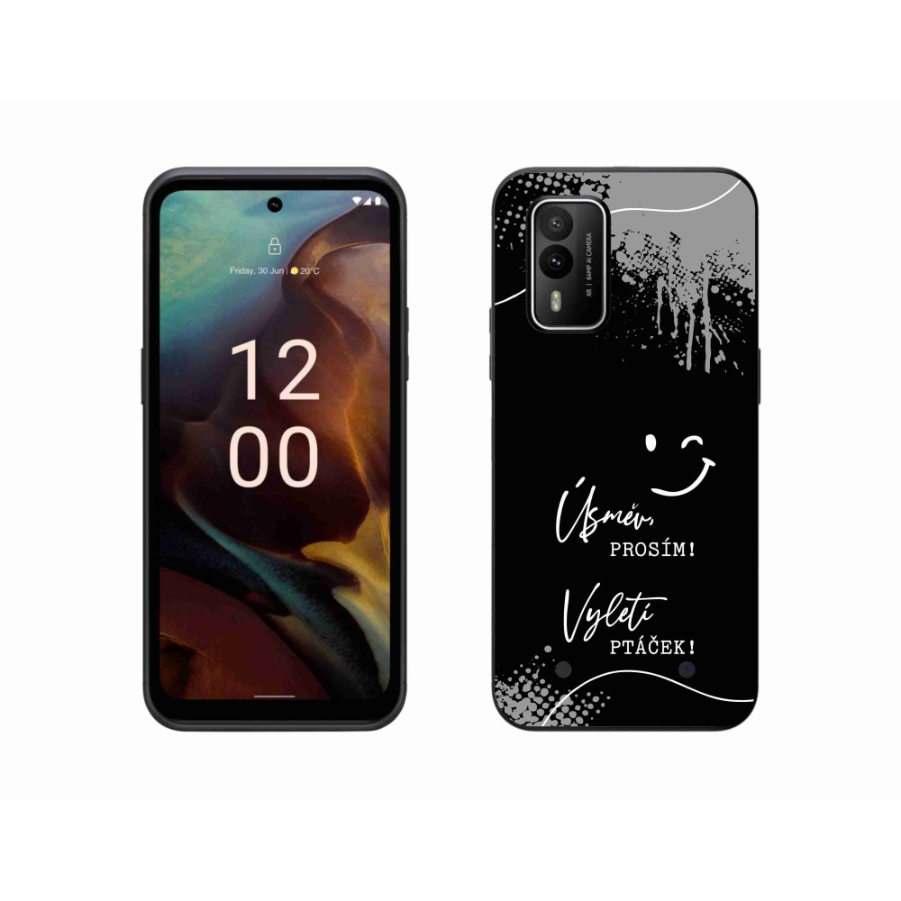 Zselés borító mmCase a Nokia XR21 készülékhez - vicces szöveg 4 fekete háttér