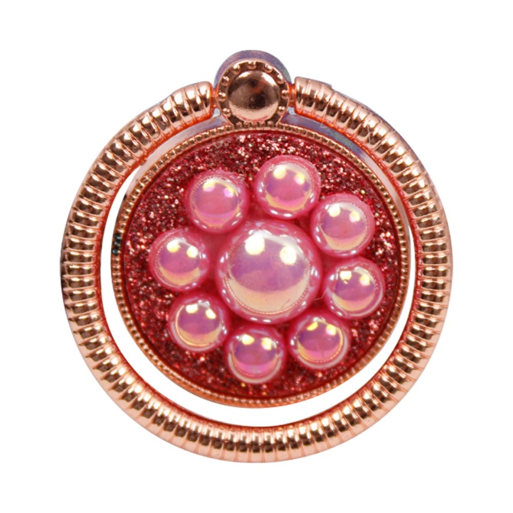 Csatos ujjtartó mobiltelefonhoz - rózsaarany/vörös