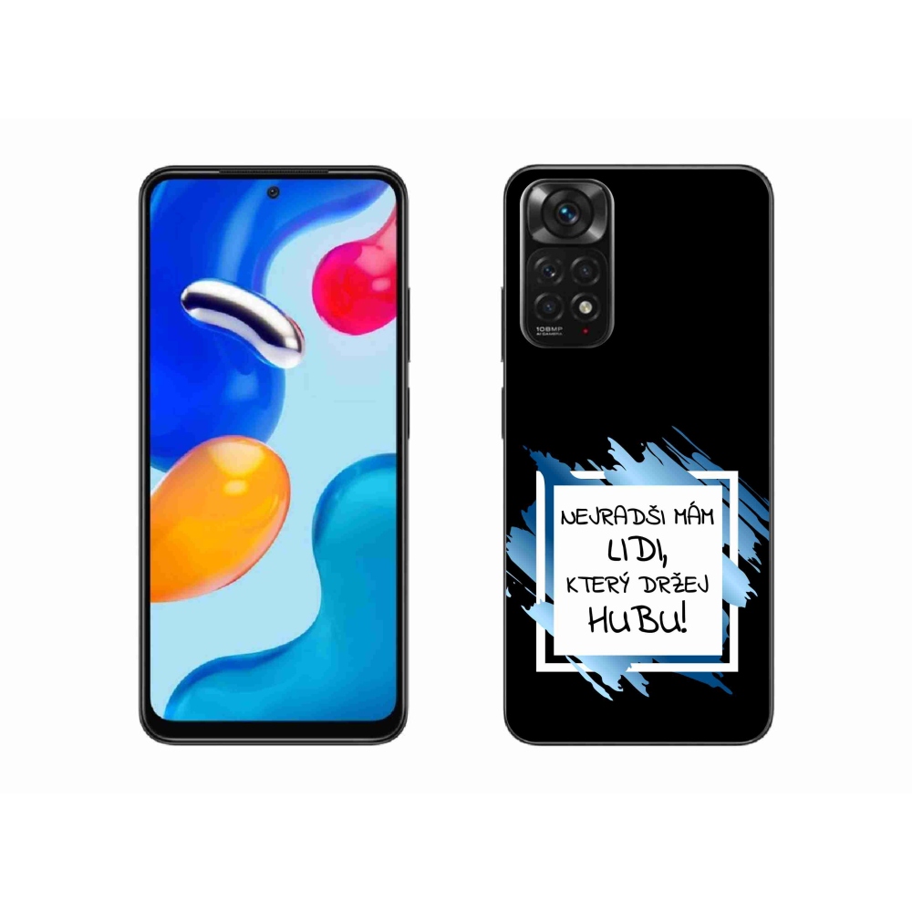 Gél borító mmCase a Xiaomi Redmi Note 11S 4G-hez - vicces szöveg 7 fehér és fekete háttérrel