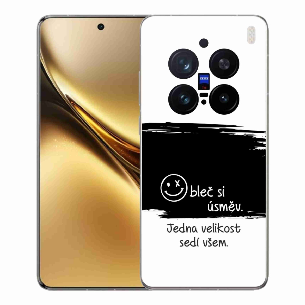 Gél borító mmCase a Vivo X200 Pro 5G készülékhez - vicces szöveg 8 fekete és fehér háttérrel