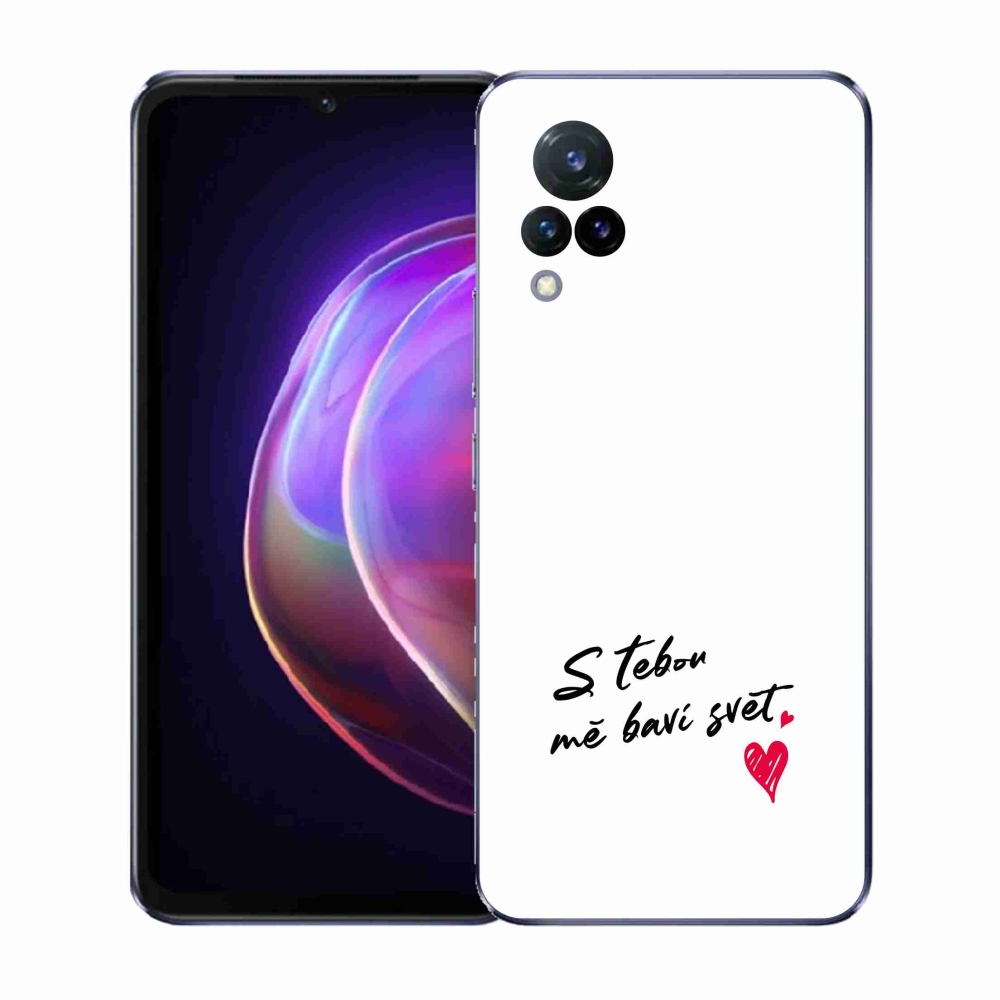 Gél borító mmCase a Vivo V21 4G/5G készülékhez - szerelmes szöveg 1 fehér háttér