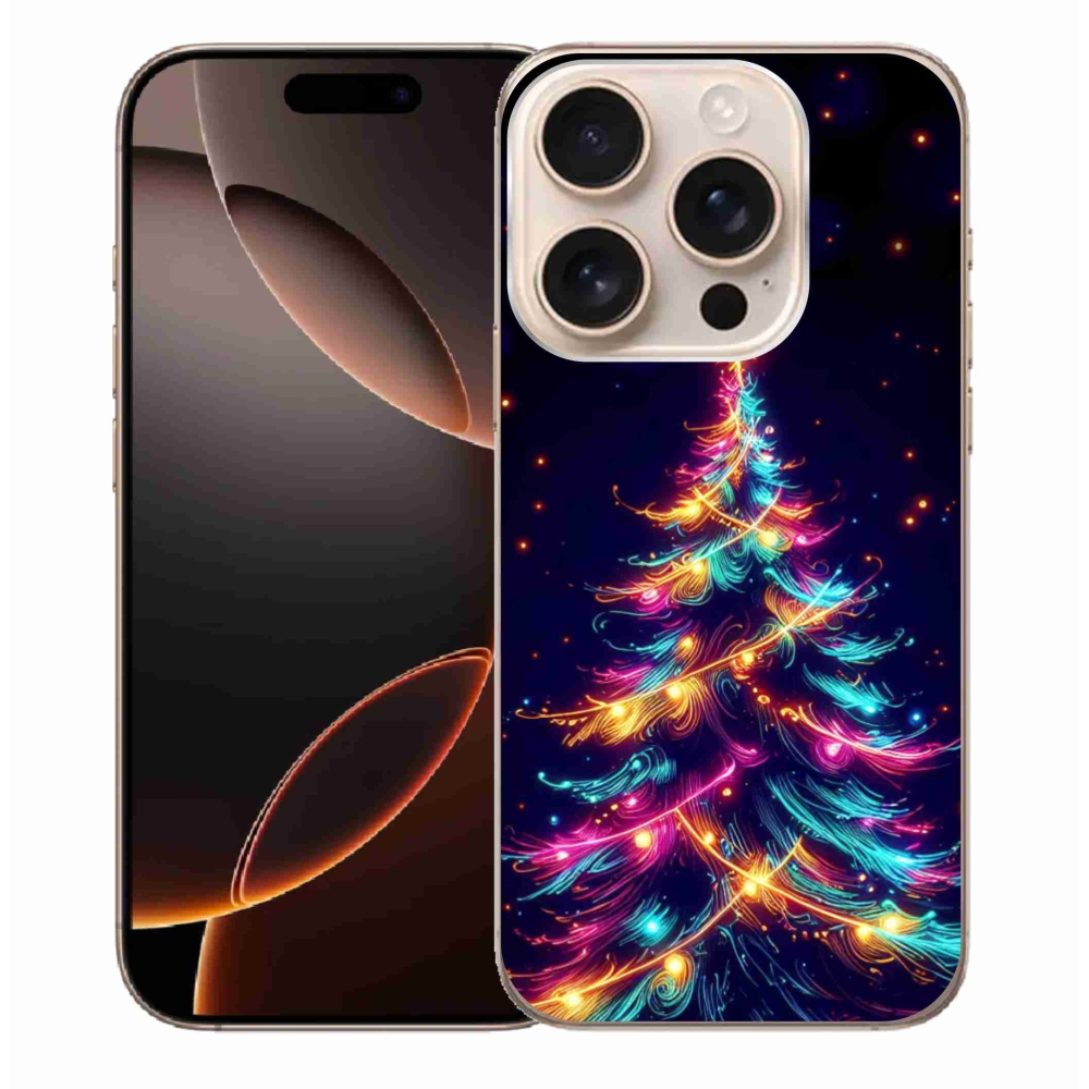 Gél borítás mmCase iPhone 16 Pro Max készülékhez - neon karácsonyfa