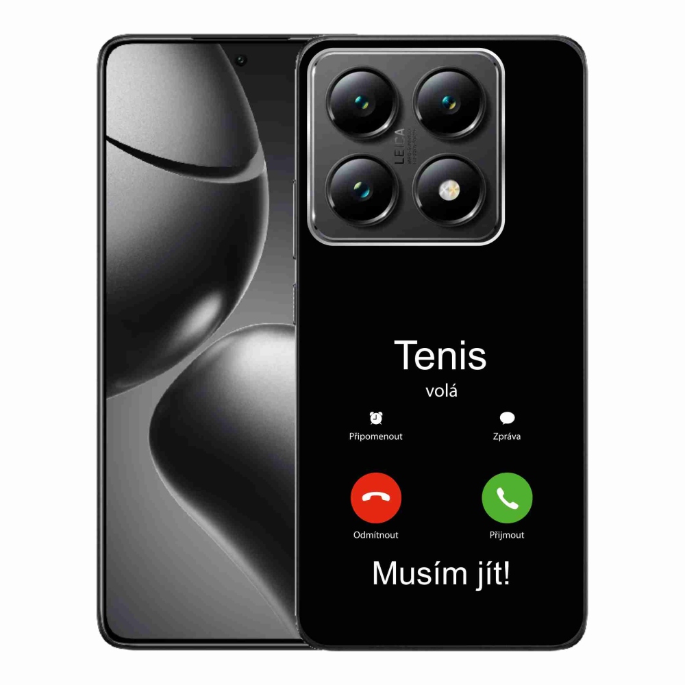 Gél borítás mmCase a Xiaomi 14T Pro számára - teniszhívások fekete háttérrel