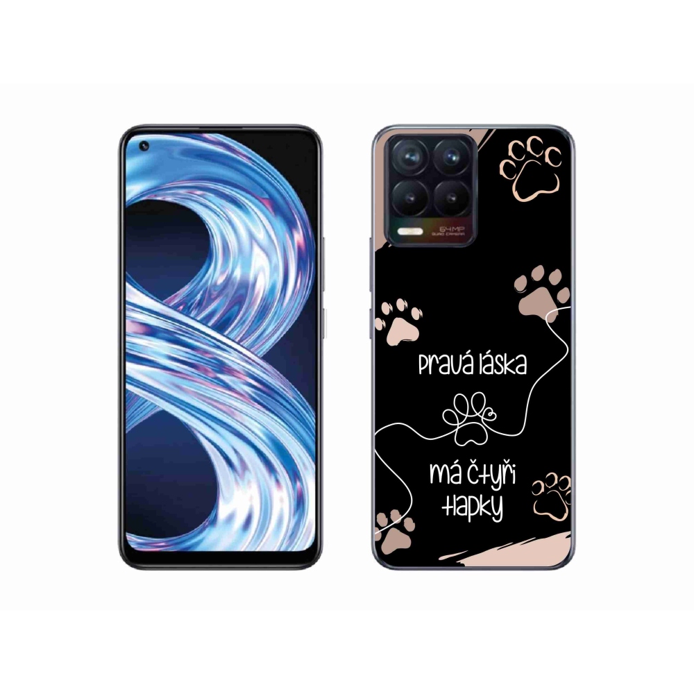 Gél borítás mmCase a Realme 8 4G készülékhez - kutyamotívum 1 fekete háttér