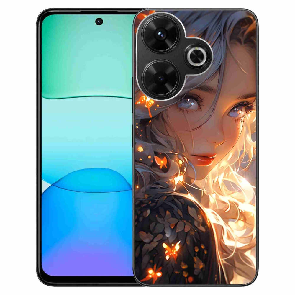 Gél borító mmCase a Xiaomi Redmi 13 4G/Poco M6 4G - lány és pillangókhoz