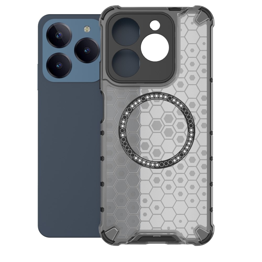 Mézédes tartós védőburkolat MagSafe-rel a Realme C61/C63 készülékhez - szürke