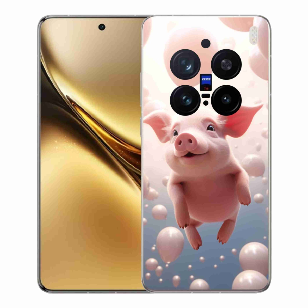 Zselés borítás mmCase a Vivo X200 Pro 5G-hez - malacka lufikkal