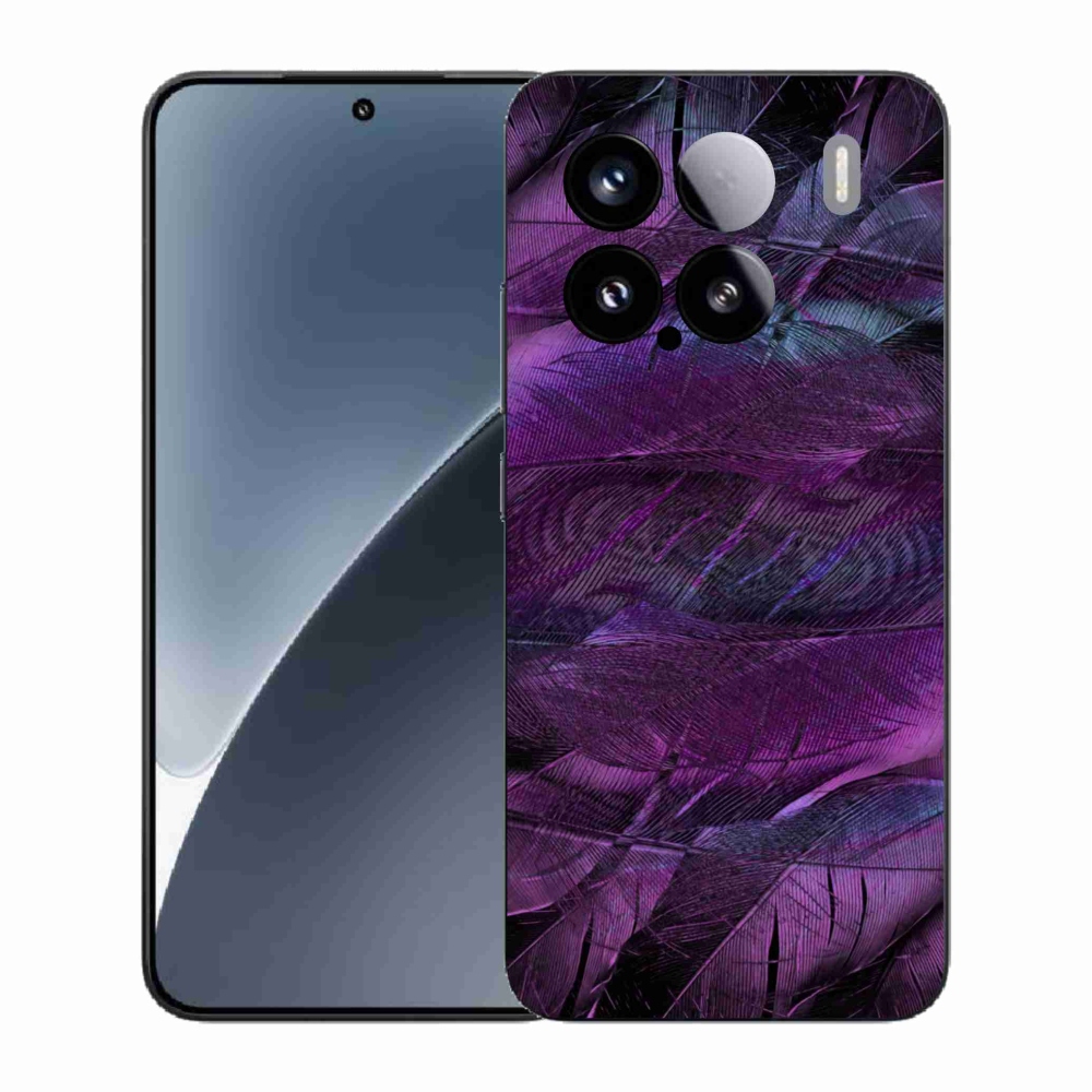 Gél borító mmCase a Xiaomi 15-öshöz - lila tollak