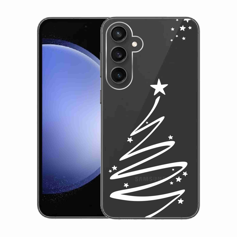 Gél borítás mmCase Samsung Galaxy S23 FE készülékhez - fehér fa átlátszó háttéren