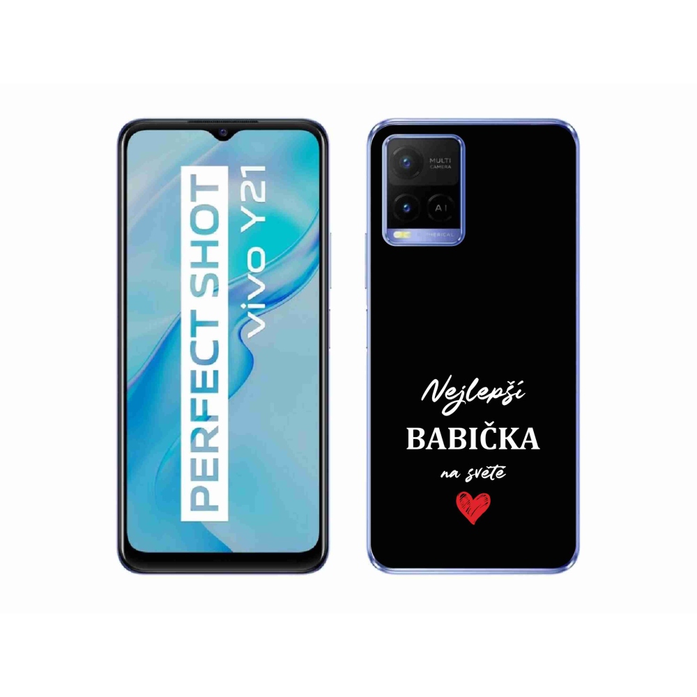 Gél borítás mmCase a Vivo Y21/Y21s/Y33s - Best Grandma 1 fekete háttérrel
