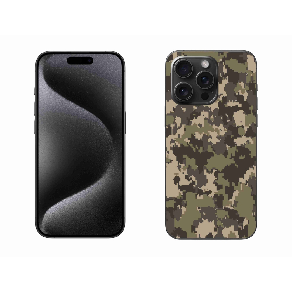 Zselés borítás mmCase iPhone 15 Pro Max készülékhez - terepszínű minta 12