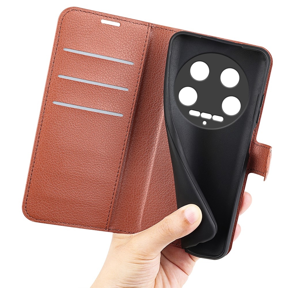 Litchi könyvtáska Xiaomi 14 Ultra - barna