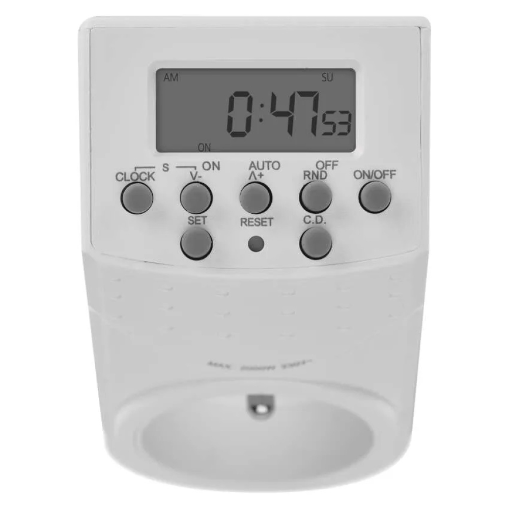 Időzítő - digitális kapcsolóaljzat IP20