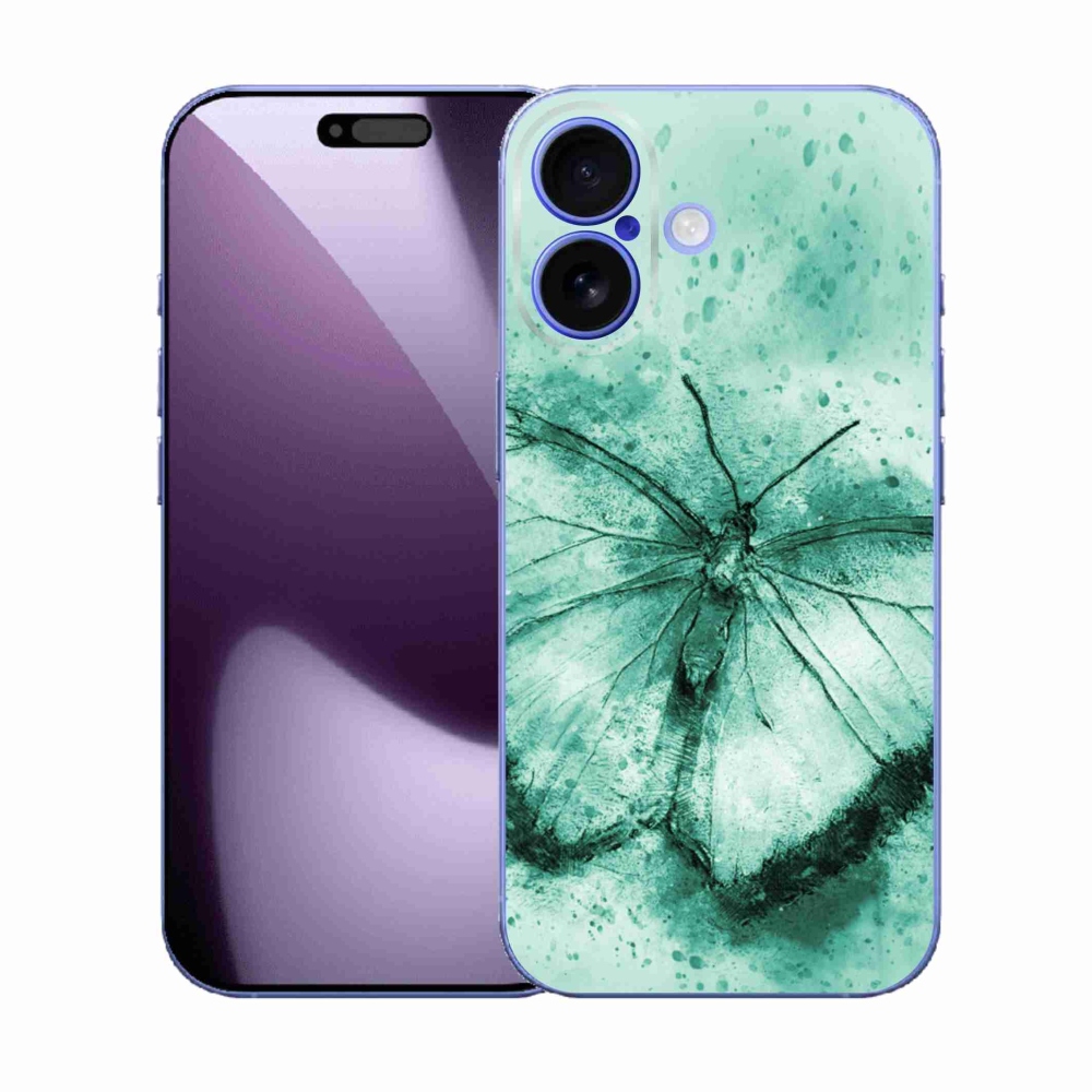 Zselés borítás mmCase iPhone 17 készülékhez - zöld pillangó