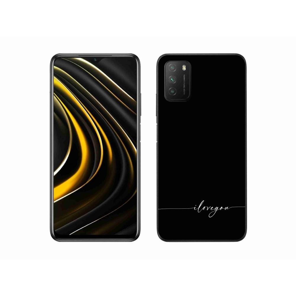 Gél borító mmCase a Xiaomi Poco M3-hoz - Szeretlek fekete háttérrel
