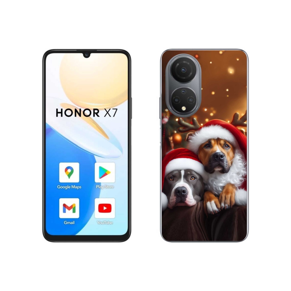 Gél borítás mmCase a Honor X7-hez - Karácsonyi kutyák