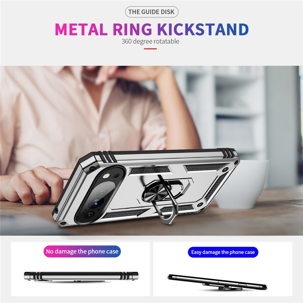 Gyűrűálló borítás a Google Pixel 10 Pro/Pixel 10 készülékhez - ezüst színű