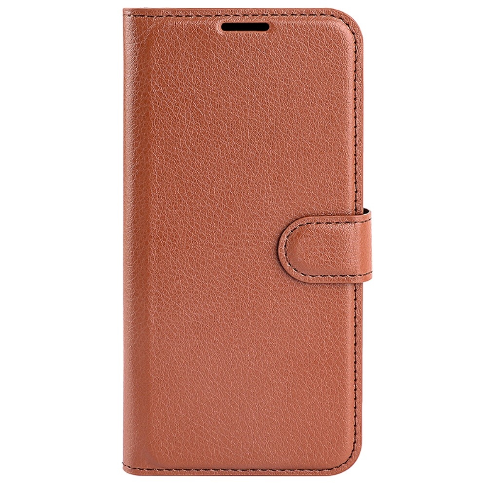 Litchi könyv tok Samsung Galaxy S24-hez - barna