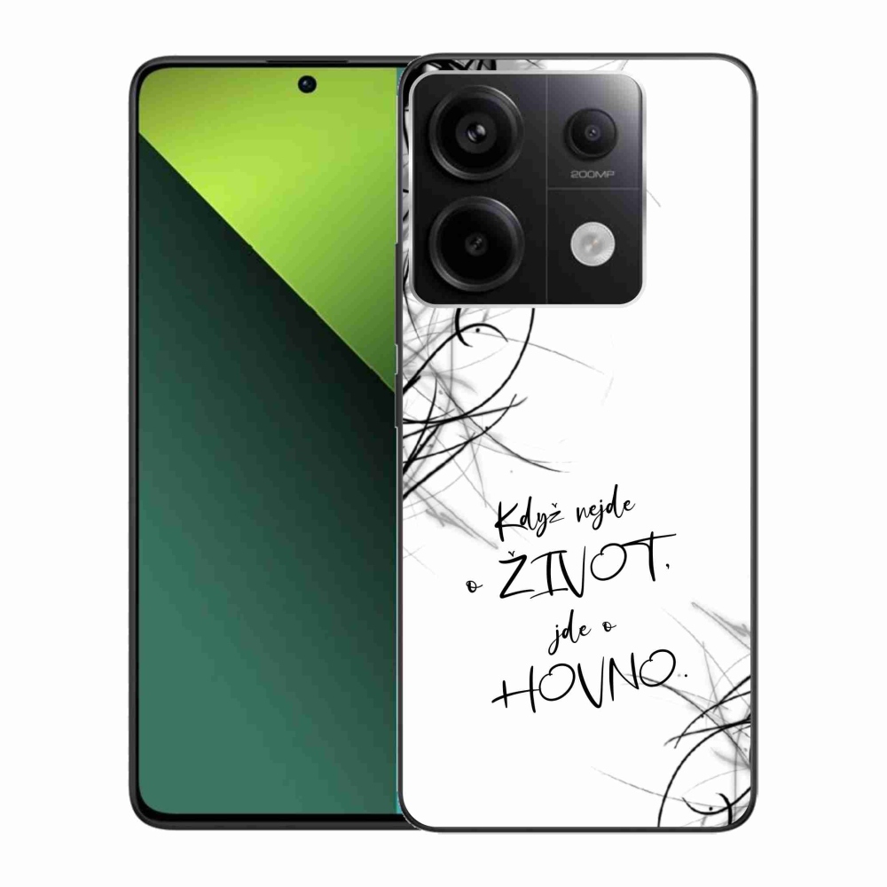 Gél borító mmCase a Xiaomi Redmi Note 13 Pro 5G/Poco X6 5G számára - vicces szöveg 16 fehér háttérrel