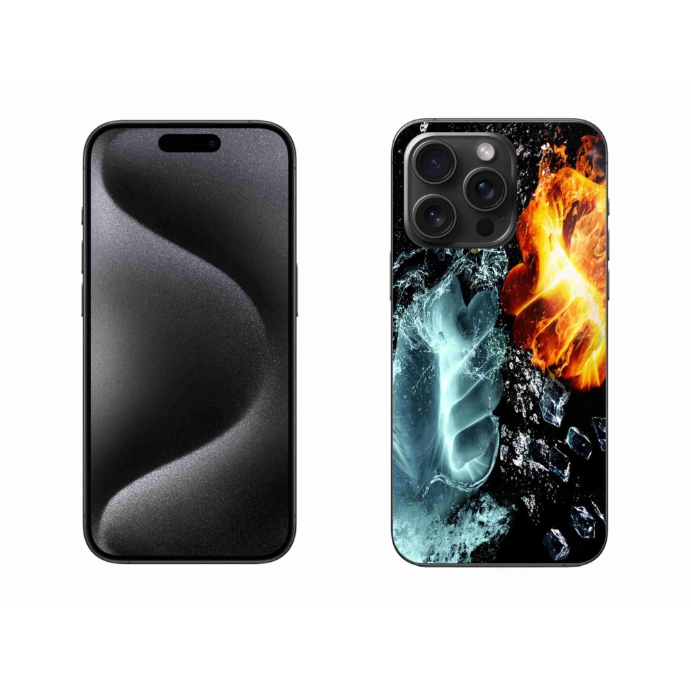 Zselés borítás mmCase iPhone 15 Pro Max készülékhez - víz és tűz