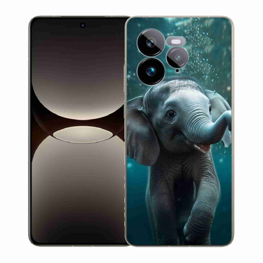 Zselés borítás mmCase a Realme GT 7 Pro 5G számára - víz alatti elefánt