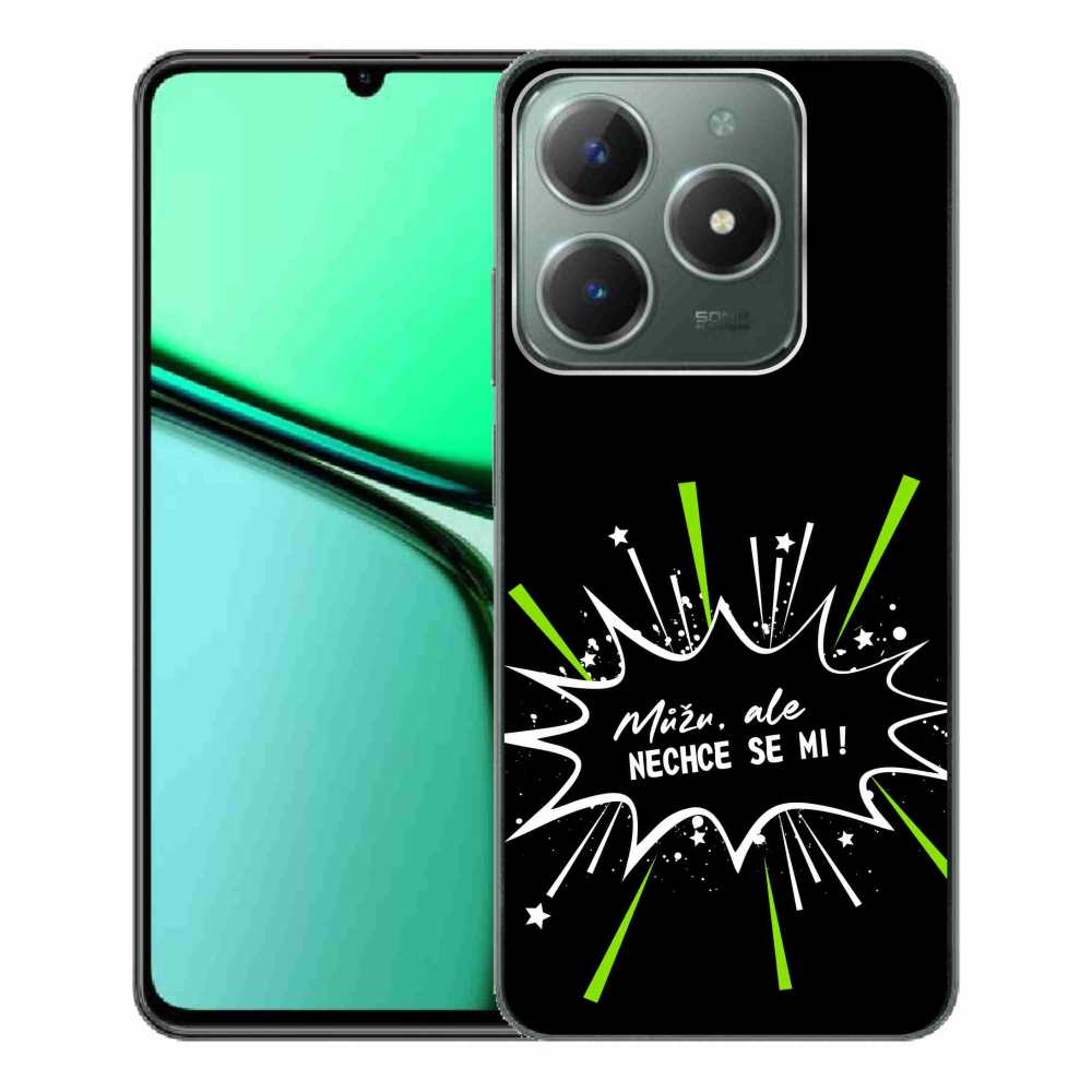 Gél borító mmCase a Realme C61 készülékhez - vicces szöveg 11 fekete háttér