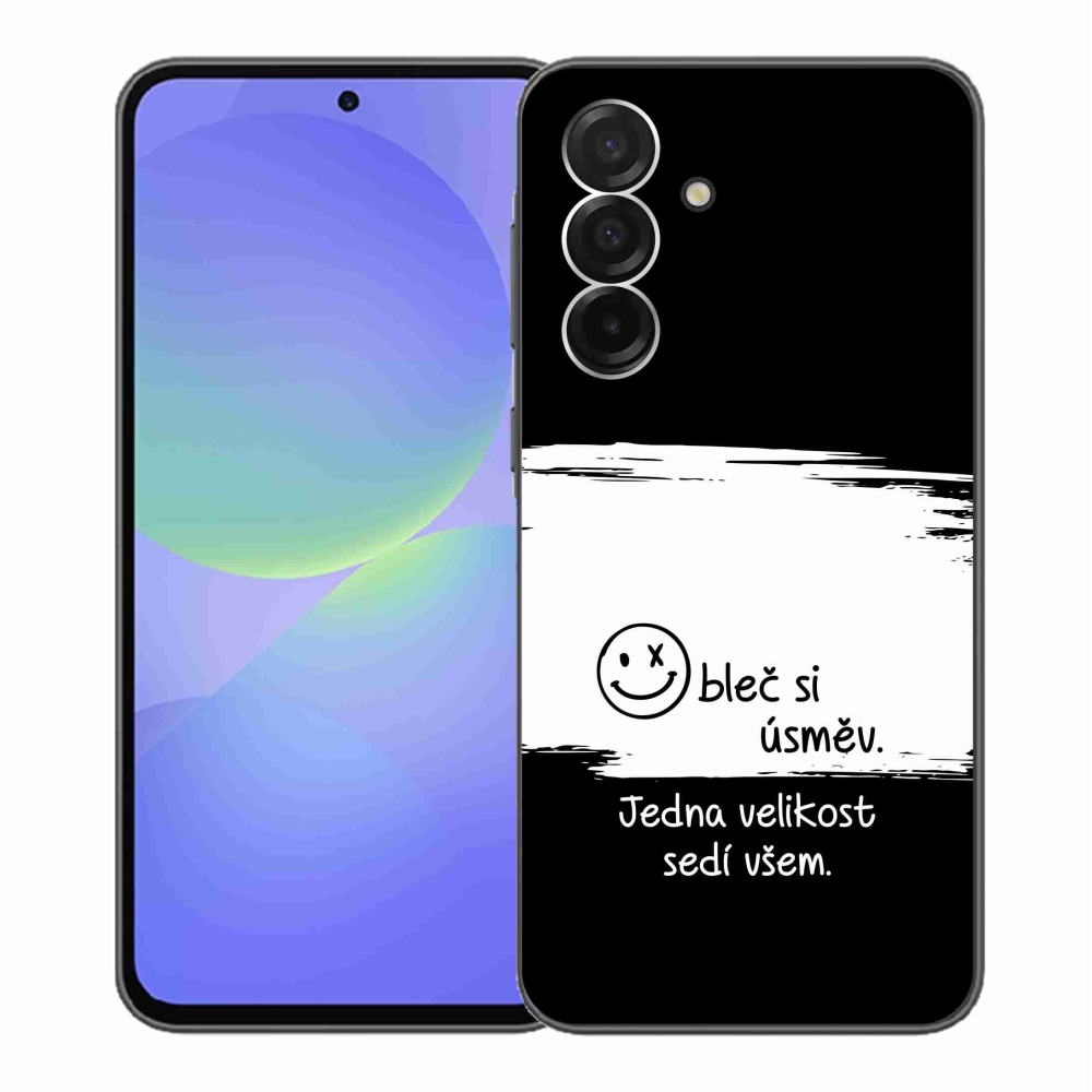 Gél borító mmCase Samsung Galaxy A36 5G - vicces szöveg 8 fekete és fehér háttérrel