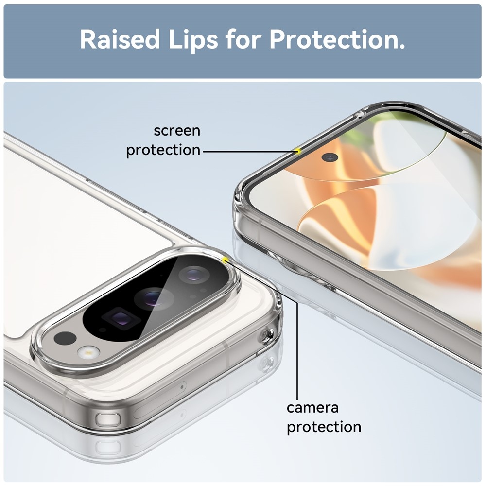 Gél tok kemény hátlappal a Google Pixel 10 Pro/Pixel 10 számára - átlátszó