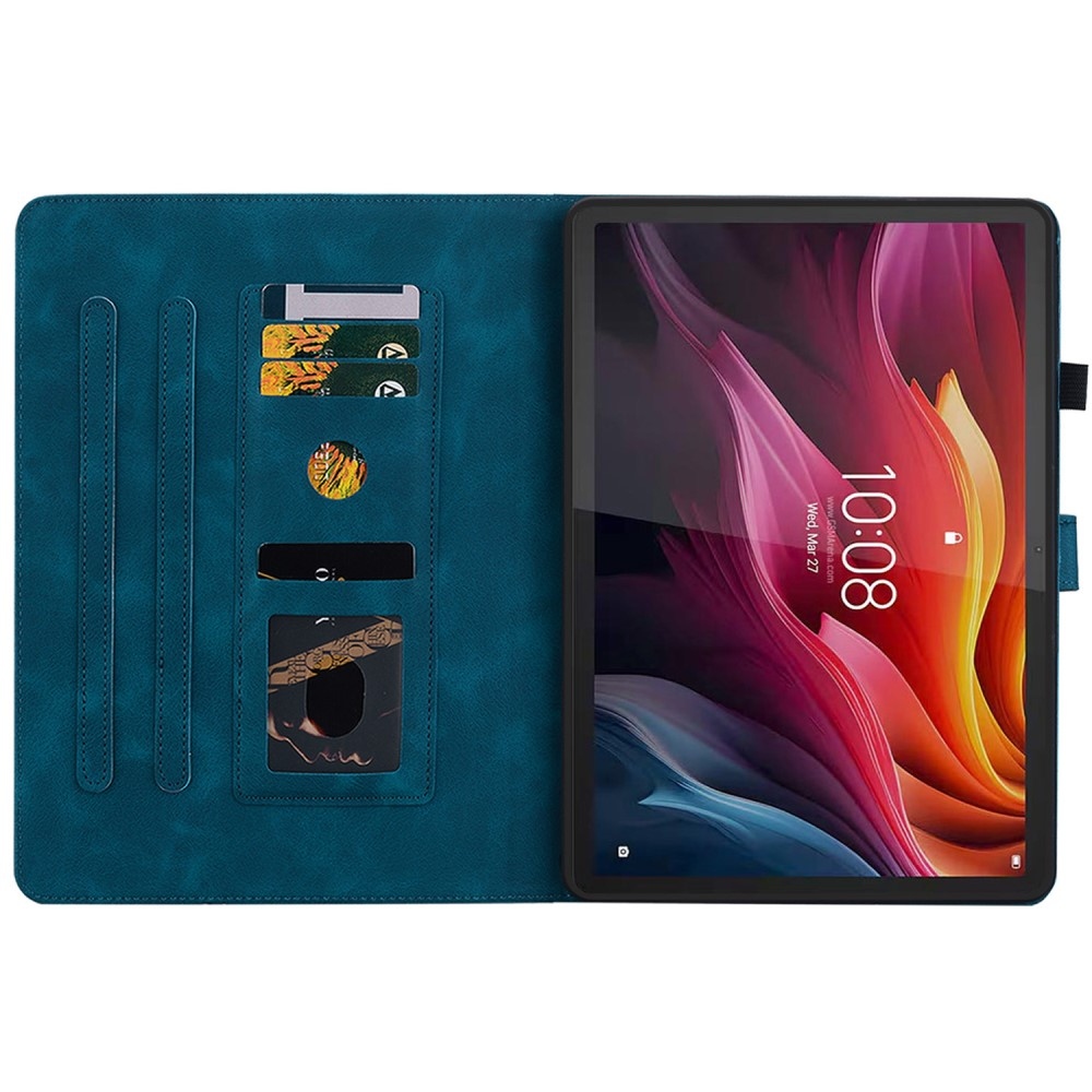 Virágok záró tok Lenovo Tab K11 Plus-hoz - kék