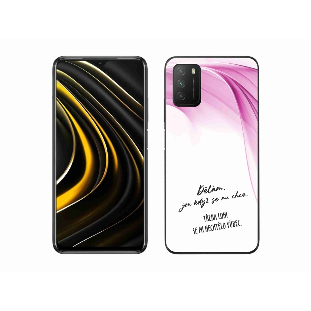 Gél borító mmCase a Xiaomi Poco M3-hoz - vicces szöveg 12 fehér háttér