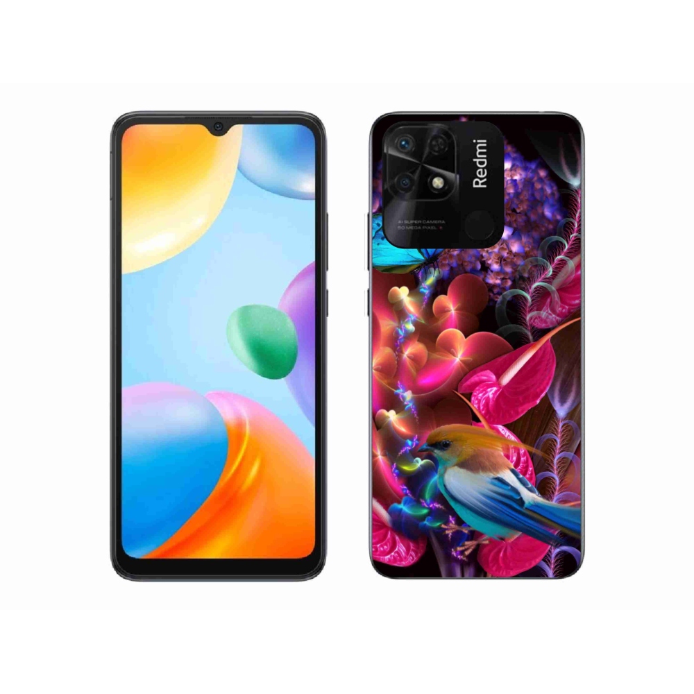 Gél borító mmCase a Xiaomi Redmi 10C-hez - színes virágok