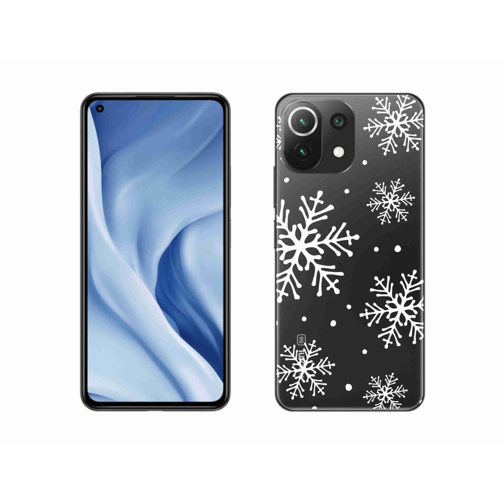 Zselés borítás mmCase a Xiaomi 11 Lite 5G NE-n - fehér pelyhek átlátszó háttéren