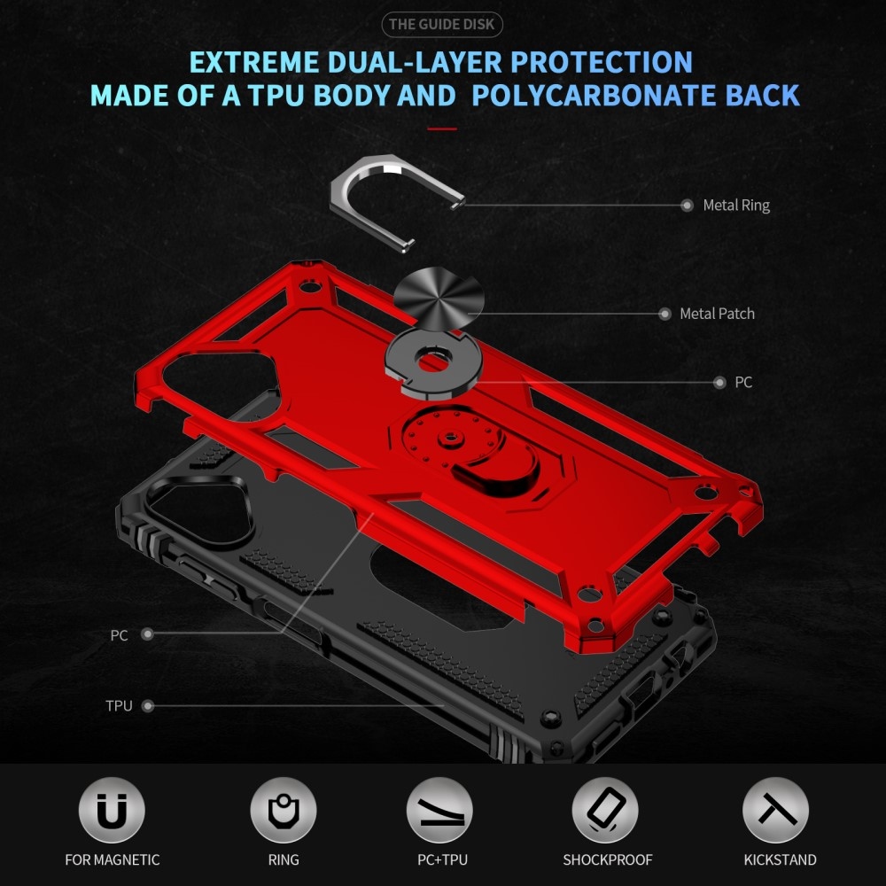 Gyűrűk tartós borítója Samsung Galaxy A06 4G készülékhez - piros