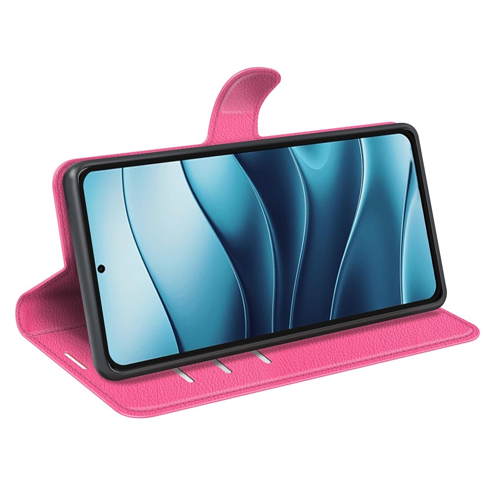 Litchi könyv tok Xiaomi Redmi Note 14 5G - rózsa