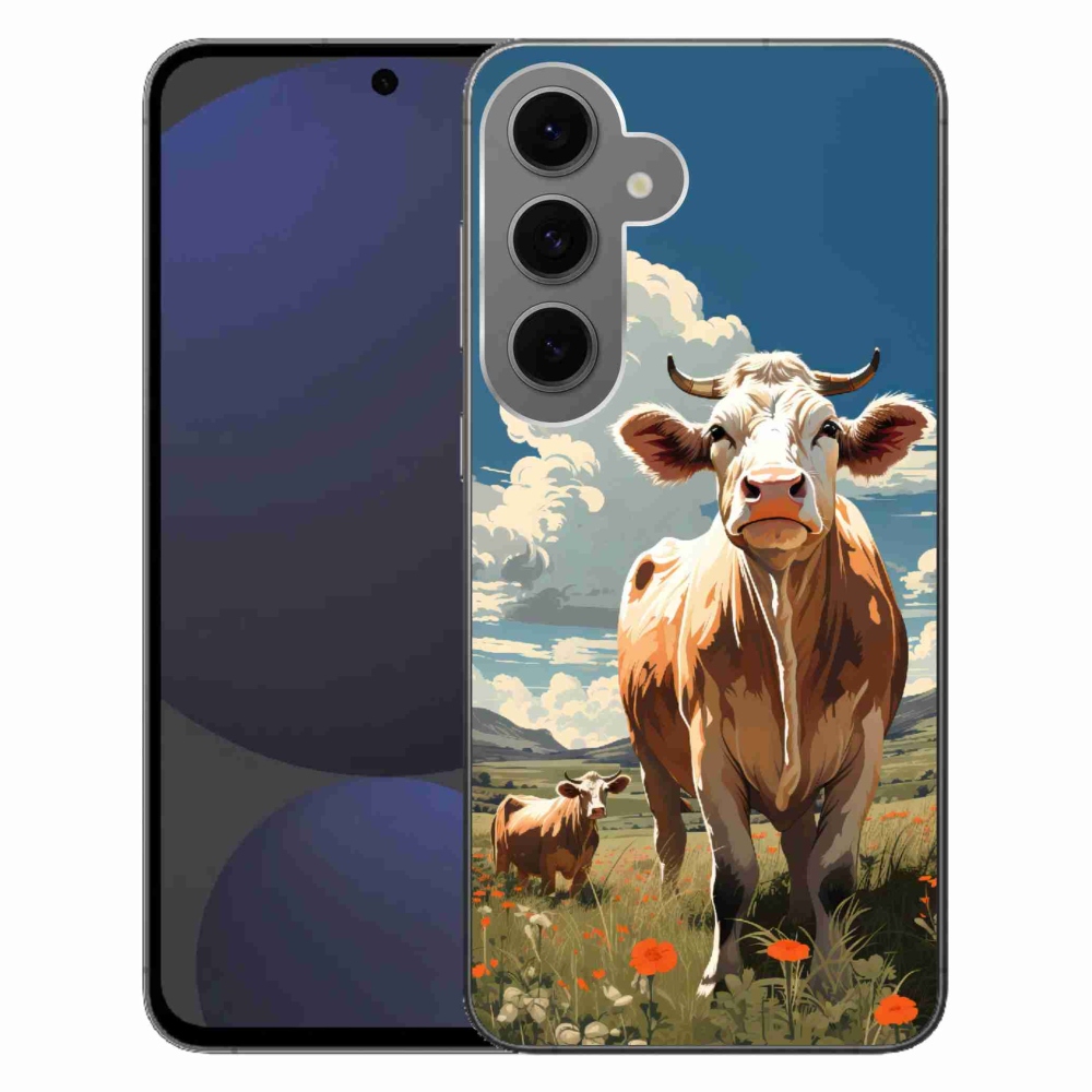 Zselés borítás mmCase Samsung Galaxy S24 FE - tehenek a réten